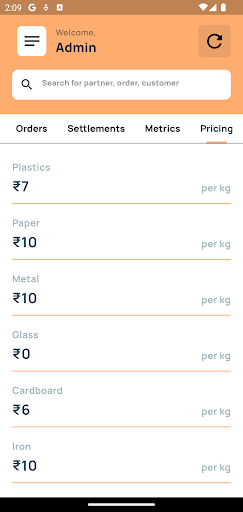 Trash To Cash Admin Screen 2