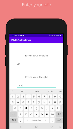 BMI Measure Screen 2