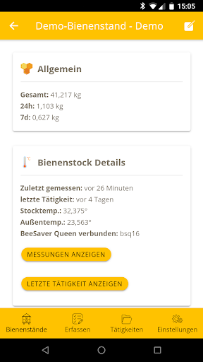 BeeSaver Bienenstockverwaltung Screen 3