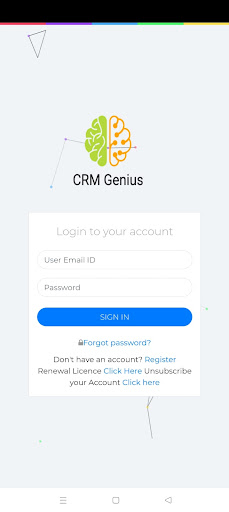 Android application CRM Genius screenshort