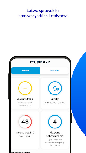 Android application Mój BIK - bezpieczne finanse screenshort