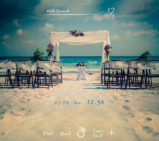 Android application Cute Theme-Beach Wedding- screenshort