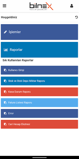 Android application Bilnex Cep screenshort