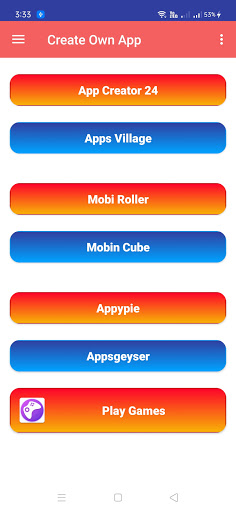 Android application Build Own App screenshort