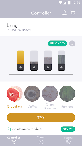 Android application Scentee Machina App screenshort