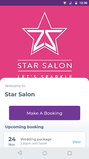 Android application Star Salon screenshort