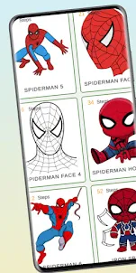 How to draw SpiderMun