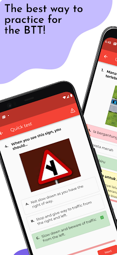 Android application WePass Basic Theory Test (BTT) screenshort
