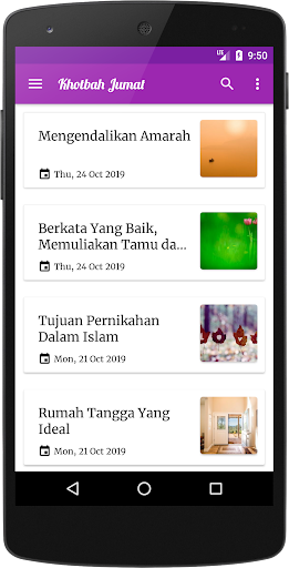 Android application Khotbah Jumat screenshort