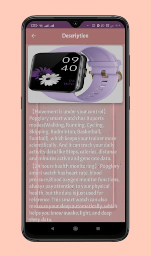 Popglory Smart Watch guide Screen 2