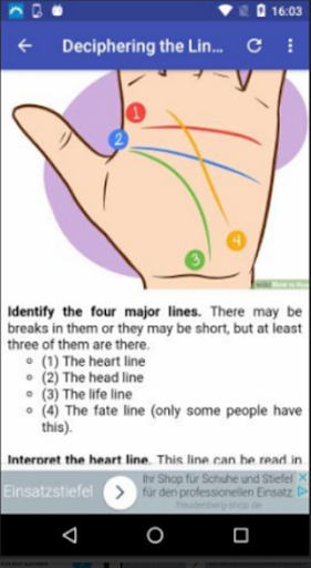 Android application How to Read Palms screenshort