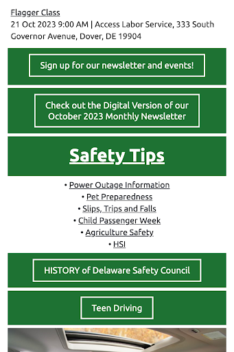 Android application Delaware Safety Council screenshort