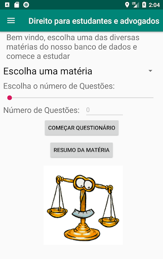 Android application Direito - Perguntas e Resposta screenshort