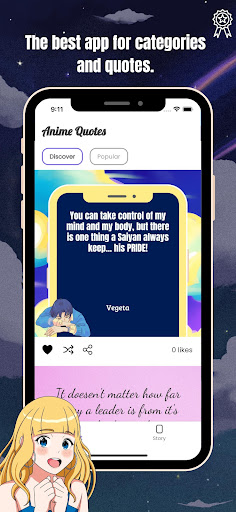 Android application Otaku Anime Quotes screenshort