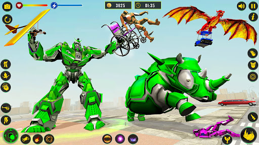 Rhino Robot Car transforming games_8