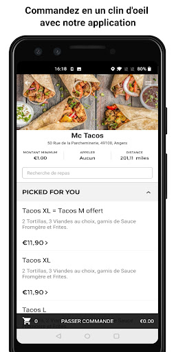 Android application Mc Tacos screenshort