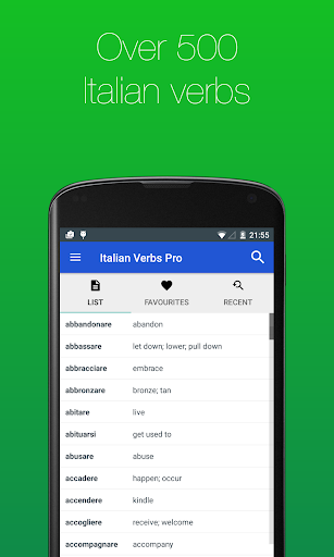 Android application Italian Verb Conjugator screenshort