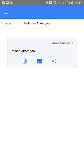 Android application Minhas Anotações screenshort