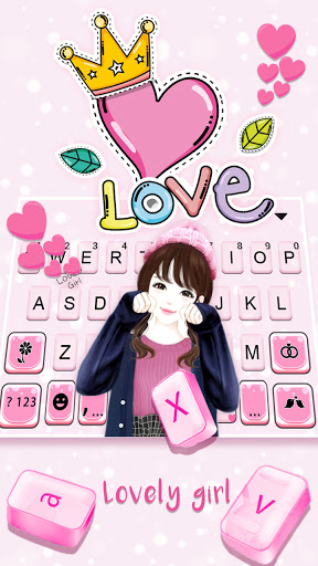 Lovely Cute Girl Keyboard Back Screen 2