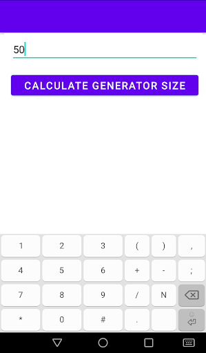 Android application Generator Sizer screenshort