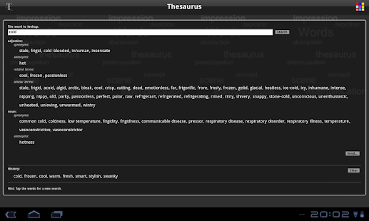 Thesaurus Screenshot