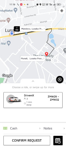 Drivern request a ride Screen 2