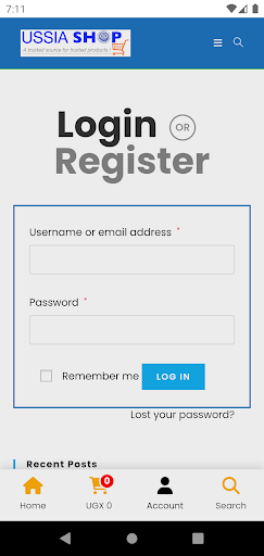 Android application USSIA ONLINE SHOP screenshort