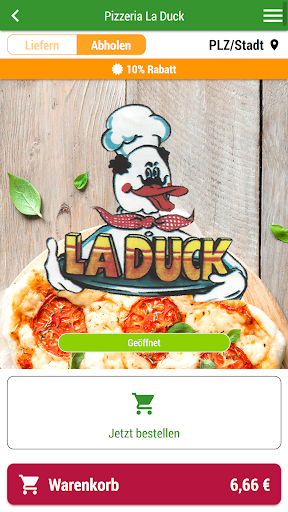 Android application Pizzeria La Duck screenshort