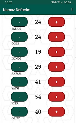 Android application Namaz Defterim - Kaza Takibi v screenshort