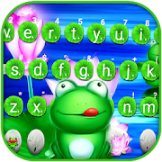 Cute Frog 3D Keyboard Background