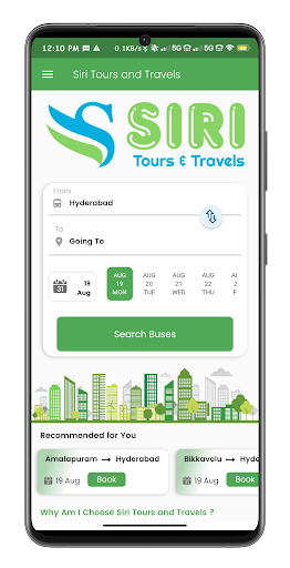 Siri Tours and Travels Screen 2
