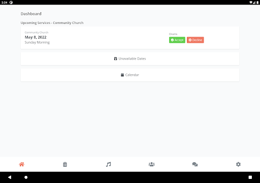 Screenshot of Planning by WorshipTools