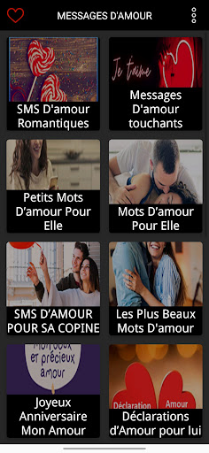Android application Messages D'amour Touchants screenshort