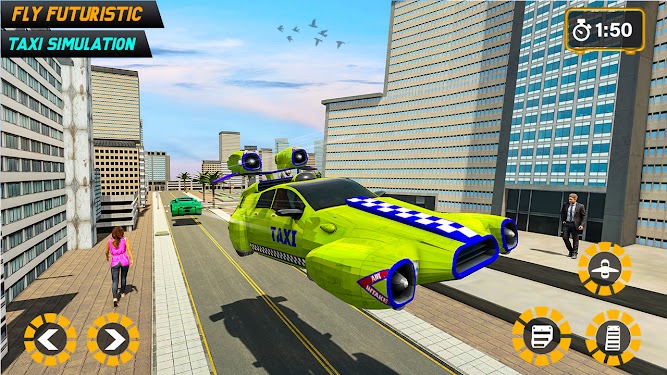 #2. Real Flying Car Taxi Simulator (Android) By: Fun Extreme Games