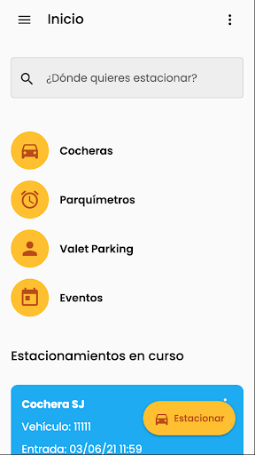 Android application Smart Park Pass screenshort