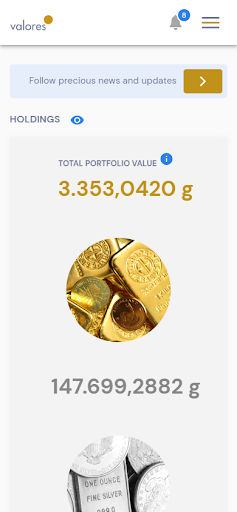 Android application Valores Metal Account screenshort