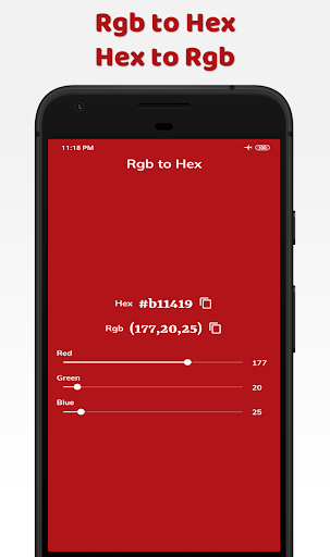 Android application Rgb to Hex screenshort