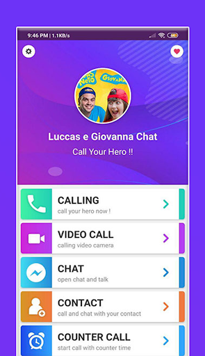 Android application Jogo da Luccas e Gi Chamada screenshort