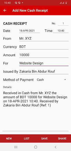 Cash Receipt MOD APK (Premium/Unlocked) screenshots 1
