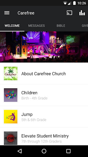 Android application Carefree Church screenshort