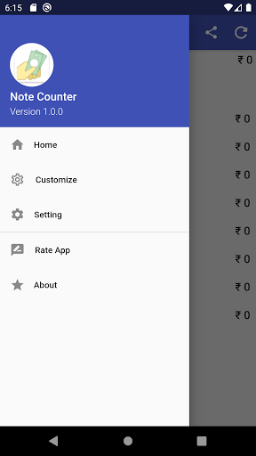 Android application Note Counter screenshort