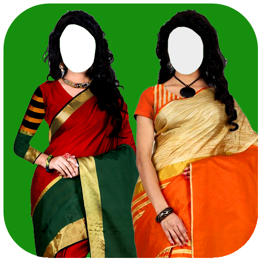Women Fashion saree photo Suit logo