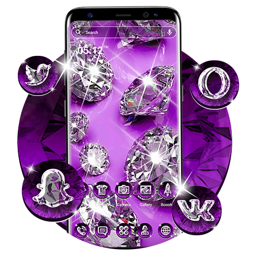 Purple Diamond Launcher Theme logo