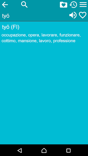 Italian Finnish Dictionary Screen 3