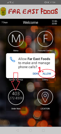 Android application Far East Foods screenshort