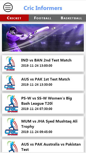Android application CricInformers - Sport Winning screenshort