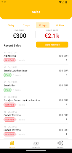 Android application Popcard Salesmen screenshort