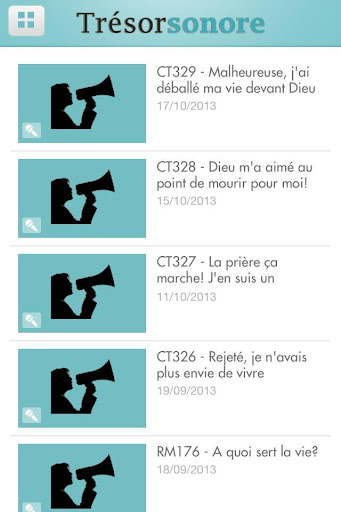 Android application Tresorsonore screenshort