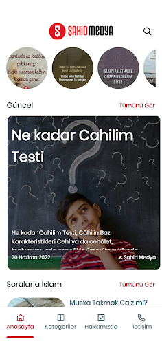 Android application Şahid Medya screenshort