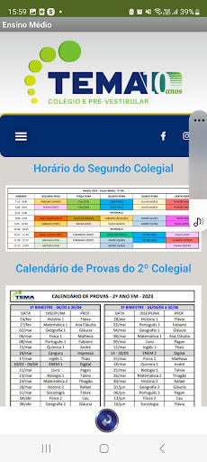Android application Colégio Tema Serviços screenshort